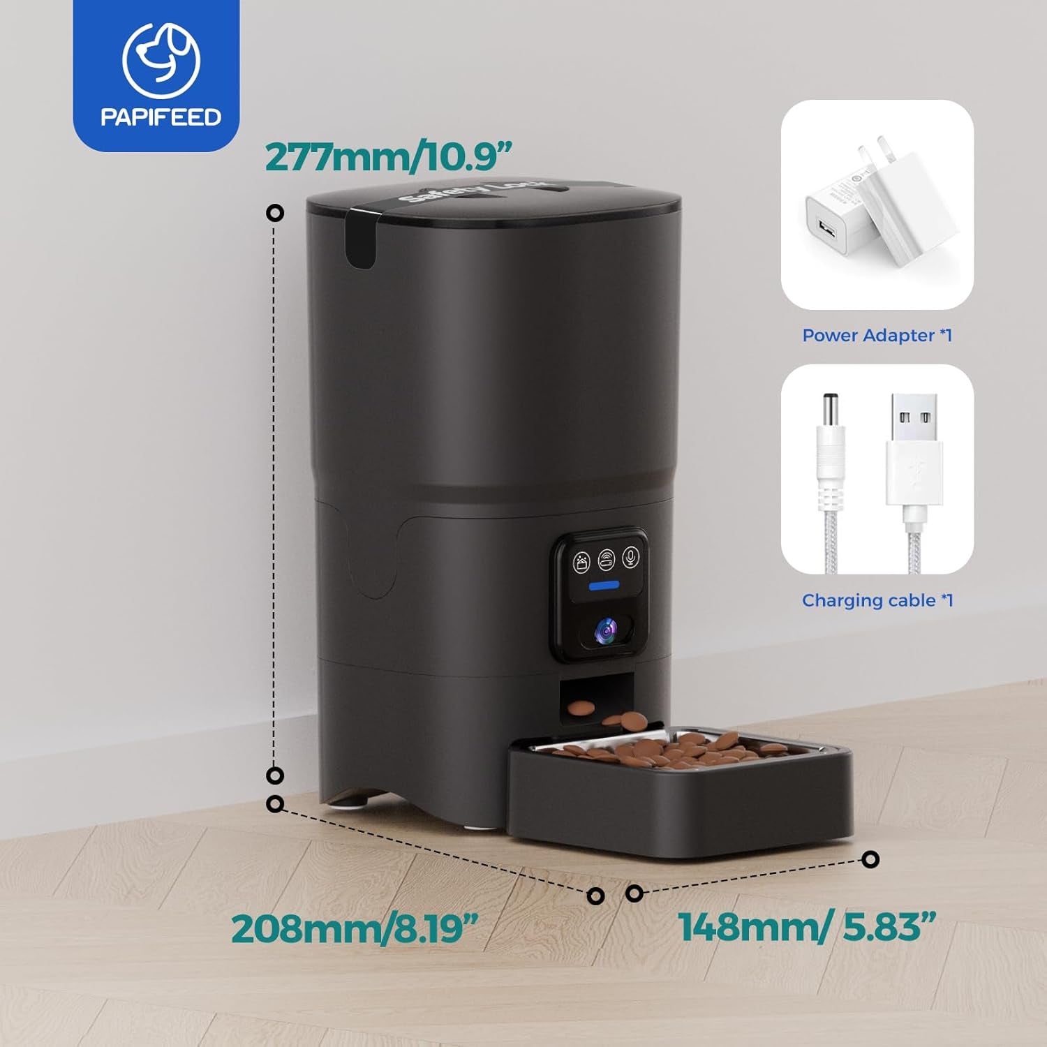 Automatic Cat Feeder with Camera, 1080P HD & Night Vision, 6L Cat Food Dispenser with App, 5G Wifi Timed Cat Feeder for Dry Food, 2-Way Audio, Smart Pet Feeder for Dog, 1-10 Meals/Day